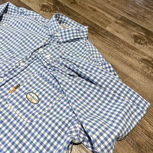 Rasco FR Shirt Mens XXL Blue Gingham Plaid Flame Resistant Button Down 2XL